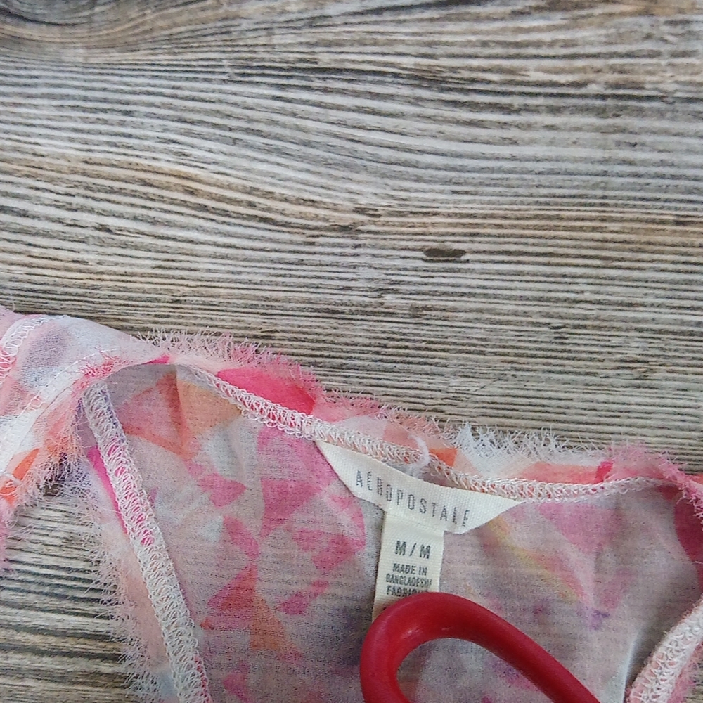 Lightweight Sheer Colorful Patterned Racerback Ta… - image 6